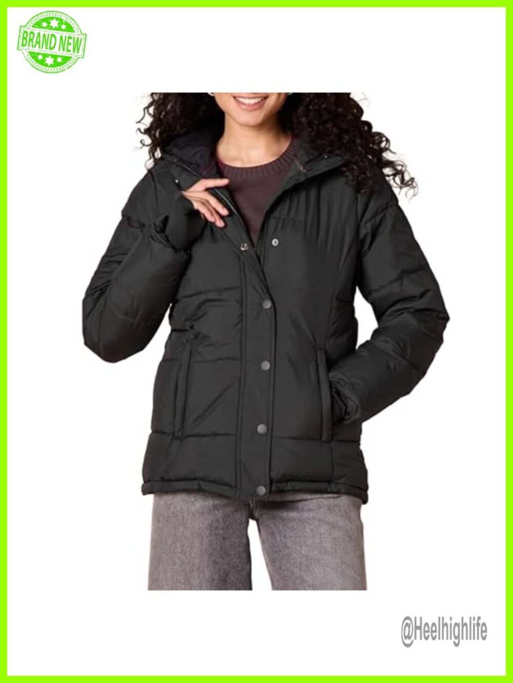 Women's Heavyweight Quilted Hooded Puffer Winter Jacket Coat